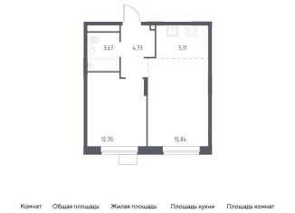 Продажа 1-ком. квартиры, 41.7 м2, Московская область, жилой квартал Новоград Павлино, к34