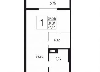 Продам 1-комнатную квартиру, 40.1 м2, Волгоград, Дзержинский район, бульвар 30-летия Победы, 30