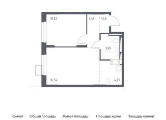 1-комнатная квартира на продажу, 39.7 м2, Московская область, микрорайон Пригород Лесное, к5.2