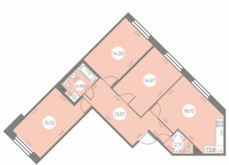 Продается 3-комнатная квартира, 84 м2, Санкт-Петербург, ЖК Огни Залива, улица Маршала Захарова, 10