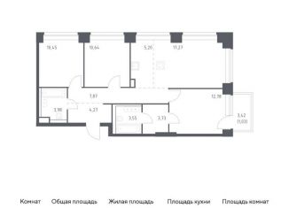 Продаю 3-ком. квартиру, 80.8 м2, Москва, ЗАО, жилой комплекс Нова, к1