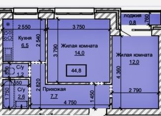 2-ком. квартира на продажу, 44.8 м2, Барнаул, Центральный район