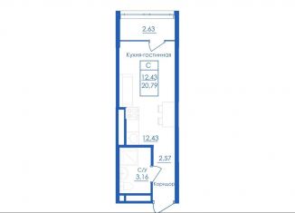 Продам квартиру студию, 20.8 м2, село Михайловка, Новоуфимская улица, 13