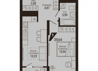 Продам 1-комнатную квартиру, 41.2 м2, Екатеринбург, метро Уральская