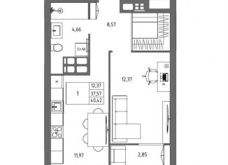 Продаю 1-ком. квартиру, 40.4 м2, Волгоград, Дзержинский район