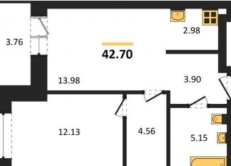 Продажа однокомнатной квартиры, 42.7 м2, Новосибирск, Калининский район