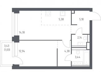 Продается 1-комнатная квартира, 48.7 м2, Москва, ЗАО, жилой комплекс Нова, к2