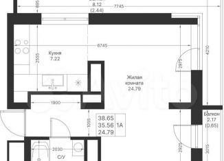 Продается квартира студия, 38.7 м2, Казань, Советский район, жилой комплекс Мой Ритм, ПК4