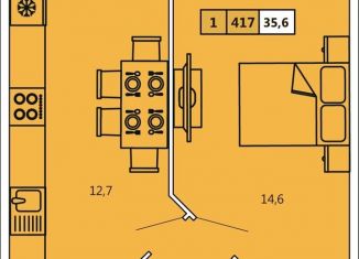 1-ком. квартира на продажу, 35.6 м2, посёлок Шушары, Старорусский проспект, 13к2