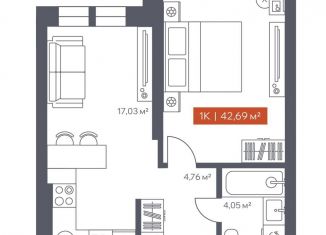 Продается 1-ком. квартира, 42.7 м2, Томская область, Красноармейская улица, 144