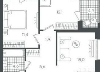 Продается 2-комнатная квартира, 64.7 м2, Тюмень, Калининский округ