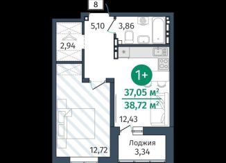 Продаю однокомнатную квартиру, 37.1 м2, деревня Дударева