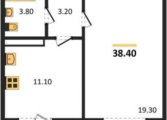 Продаю 1-ком. квартиру, 38.4 м2, посёлок Отрадное, Осиновая улица, 4