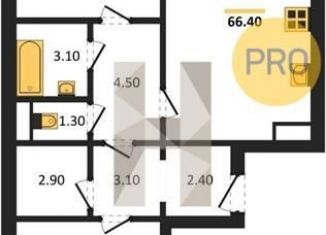 Продается двухкомнатная квартира, 66.4 м2, Воронеж, улица Фёдора Тютчева, 105