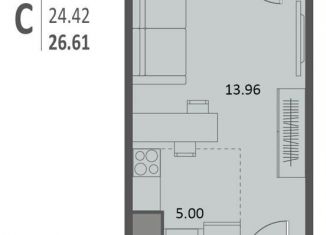 Продается квартира студия, 26.6 м2, Воронеж, Ленинский район