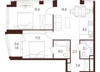 Продаю трехкомнатную квартиру, 60.7 м2, Москва