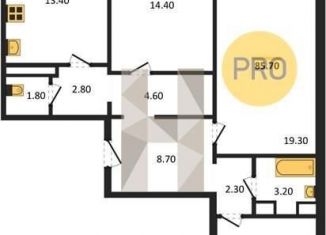 Продам 3-комнатную квартиру, 85.7 м2, Воронежская область, улица Генерала Черткова, 2