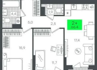 Продаю 2-ком. квартиру, 66.5 м2, Тюмень, Калининский округ