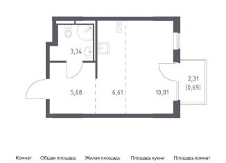 Квартира на продажу студия, 27.1 м2, Московская область