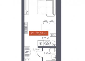 Продается квартира студия, 25.4 м2, Томск, Красноармейская улица, 144