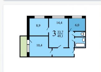 3-ком. квартира на продажу, 51 м2, Москва, Ферганский проезд, 8, метро Лермонтовский проспект