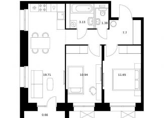 Продам 2-ком. квартиру, 55.2 м2, Хабаровский край