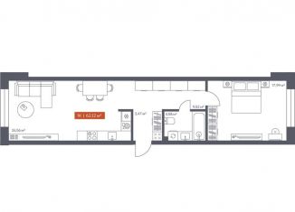 Продается 1-комнатная квартира, 62.1 м2, Томск, Красноармейская улица, 144