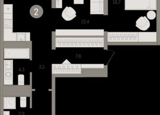 Продается 2-ком. квартира, 85.4 м2, Тюмень, Центральный округ