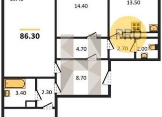 Продаю 3-ком. квартиру, 86.3 м2, Воронеж, Железнодорожный район, улица Димитрова, 51А