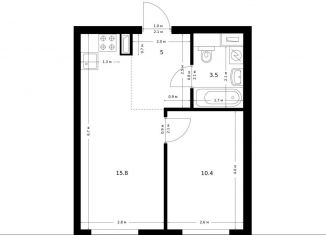 1-ком. квартира на продажу, 34.7 м2, Москва, жилой комплекс Полар, 1.5