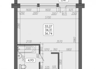 Продам 1-ком. квартиру, 34.3 м2, Владивосток, улица Мыс Кунгасный, 3Б