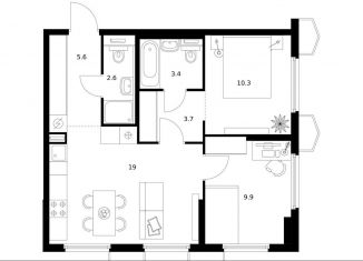 Продажа двухкомнатной квартиры, 54.5 м2, Москва, метро Ховрино