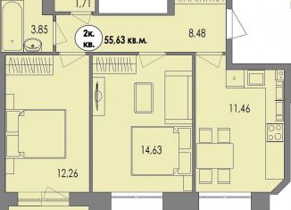 Продаю двухкомнатную квартиру, 56 м2, Петрозаводск, район Древлянка