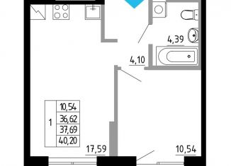 Продаю однокомнатную квартиру, 37.7 м2, Екатеринбург, Чкаловский район, Походная улица, 12