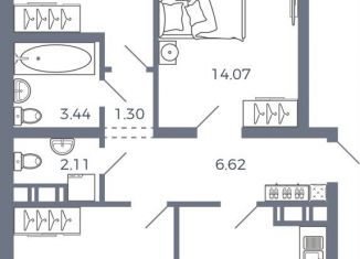 Продажа 3-комнатной квартиры, 74.1 м2, село Николаевка