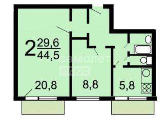 Продам 2-ком. квартиру, 44.4 м2, Москва, улица Амундсена, 6с1