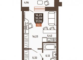 Продается квартира студия, 34.6 м2, Новосибирск, Калининский район, Новоуральская улица, 10