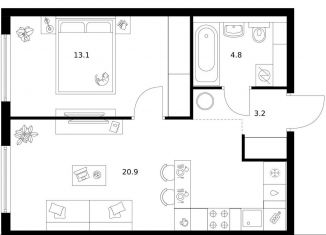 Продажа 1-ком. квартиры, 42 м2, Москва, метро Речной вокзал, Кронштадтский бульвар, 11