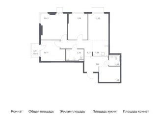 Продам 3-ком. квартиру, 87.4 м2, деревня Мисайлово