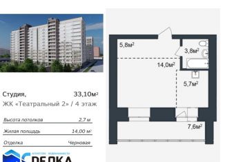 Продается квартира студия, 33.1 м2, Благовещенск