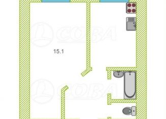 Продажа 1-комнатной квартиры, 31.5 м2, Тюмень, Центральный округ, Солнечный проезд, 5