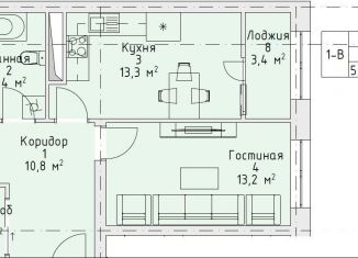 Продается однокомнатная квартира, 51.9 м2, Грозный