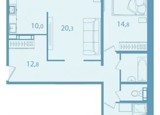 Продажа 3-комнатной квартиры, 84.4 м2, Томская область, улица Славского, 26