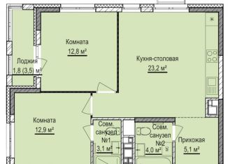 3-комнатная квартира на продажу, 63 м2, Удмуртия