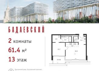 Продается 2-комнатная квартира, 61.4 м2, Москва, метро Киевская