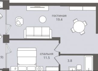 Продаю двухкомнатную квартиру, 52.8 м2, Калининградская область