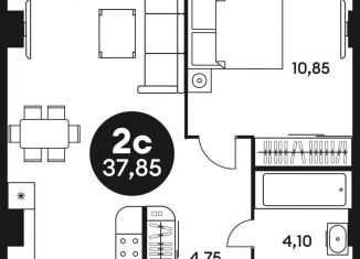 1-ком. квартира на продажу, 37.9 м2, Ростовская область, Красноармейская улица, 254