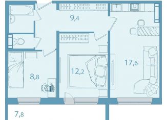 Продается трехкомнатная квартира, 56.3 м2, Томская область, улица Славского, 26/1