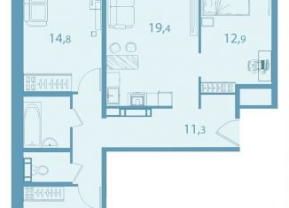 Продается четырехкомнатная квартира, 81.1 м2, Томская область, улица Славского, 26