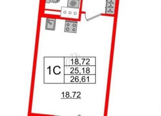 Продажа квартиры студии, 26.6 м2, Санкт-Петербург, Уральская улица, 25